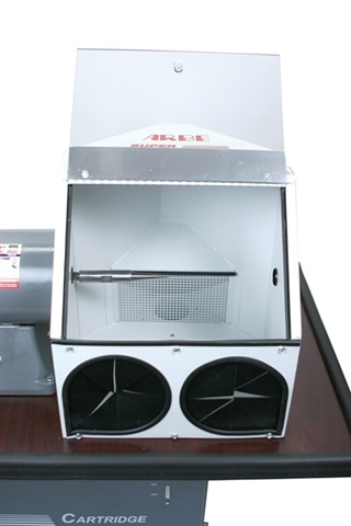 Sit Down Floor Model Polishing System w/ 1 H.P Cartridge Filter Dust Collector, 1/2H.P. Double Spindle Polishing Motor and 2 Super Flow Enclosed Hoods 2 Sit Down Floor Model Polishing System w/ 1 H.P Cartridge Filter Dust Collector, 1/2H.P. Double Spindle Polishing Motor and 2 Super Flow Enclosed Hoods - Image 2